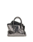 The Attico La Passeggiata Leather Mini Top Handle Handbag - Pewter Gray/Grey