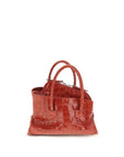 The Attico La Passeggiata Croc Embossed Leather Top Handle Mini Handbag - Red