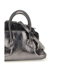The Attico La Passeggiata Leather Mini Top Handle Handbag - Pewter Gray/Grey