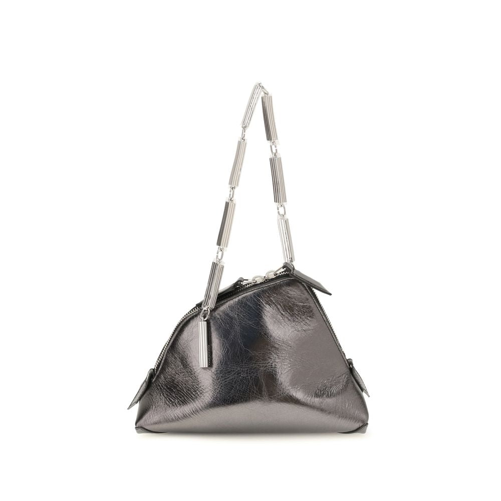 The Attico Leather La Scala Handbag - Silver