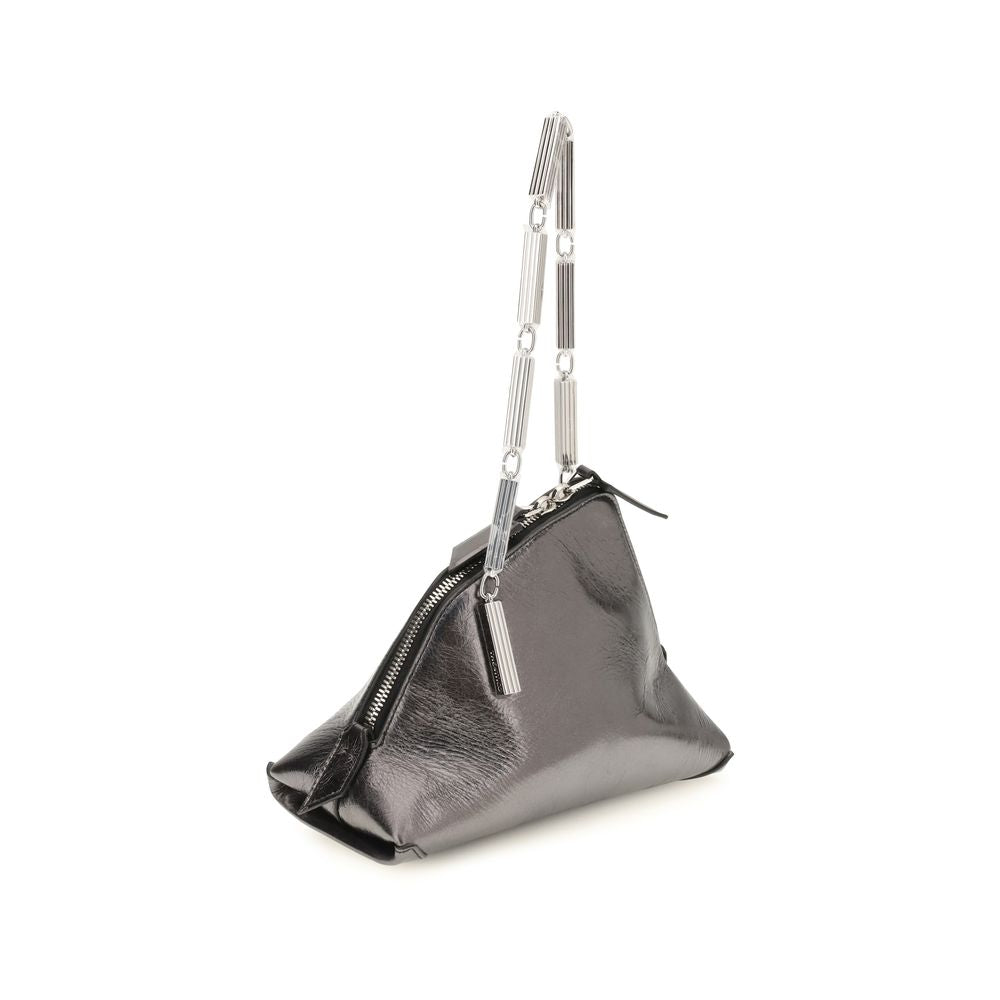 The Attico Leather La Scala Handbag - Silver