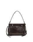 Prada Leather Mini Bonnie Hobo Bag - Brown