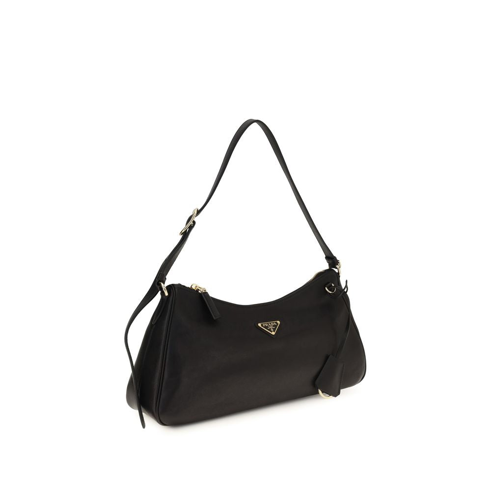 Prada Leather Aimée Shoulder Bag - Black