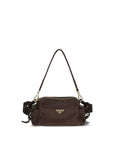Prada Leather Explore Shoulder Bag - Dark Brown