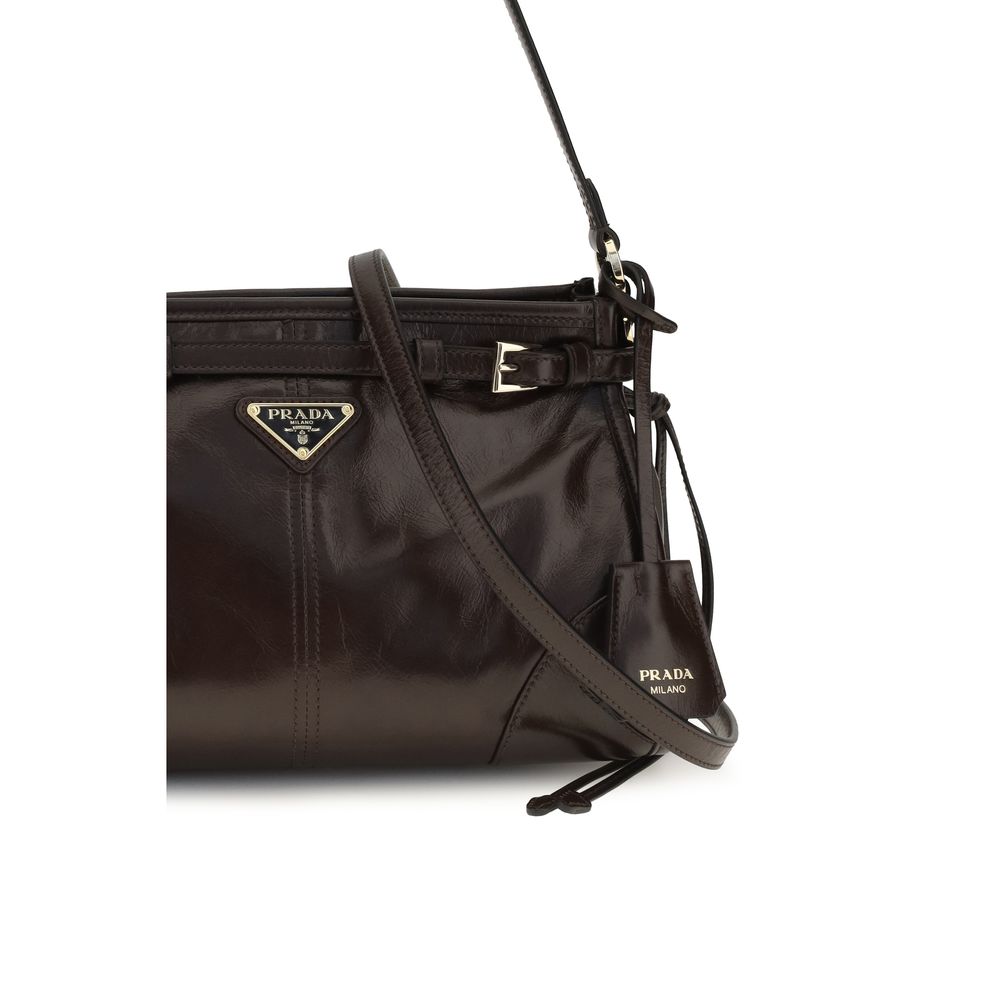Prada Leather Mini Bonnie Hobo Bag - Brown