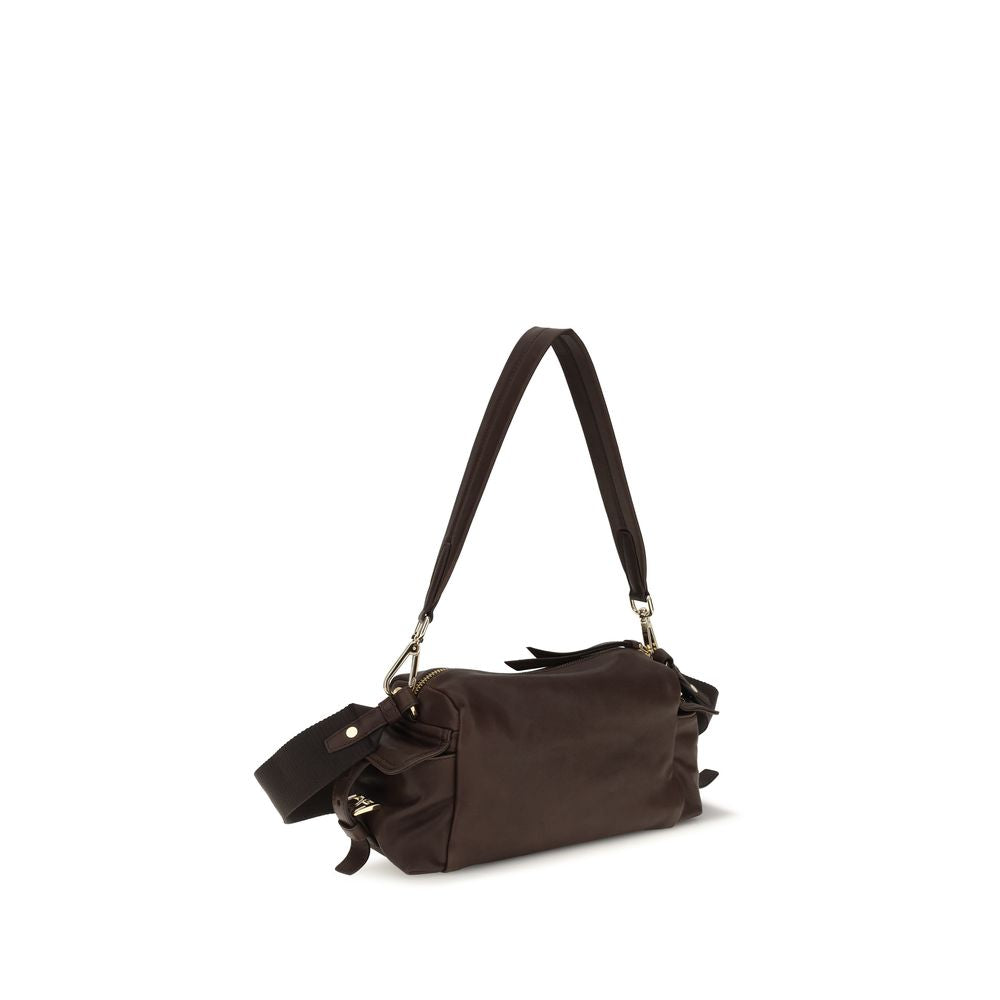 Prada Leather Explore Shoulder Bag - Dark Brown