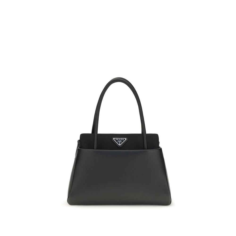 Prada Leather Top Handle Bag - Black