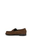 Prada Leather Suede Slip-On Loafers - Dark Brown