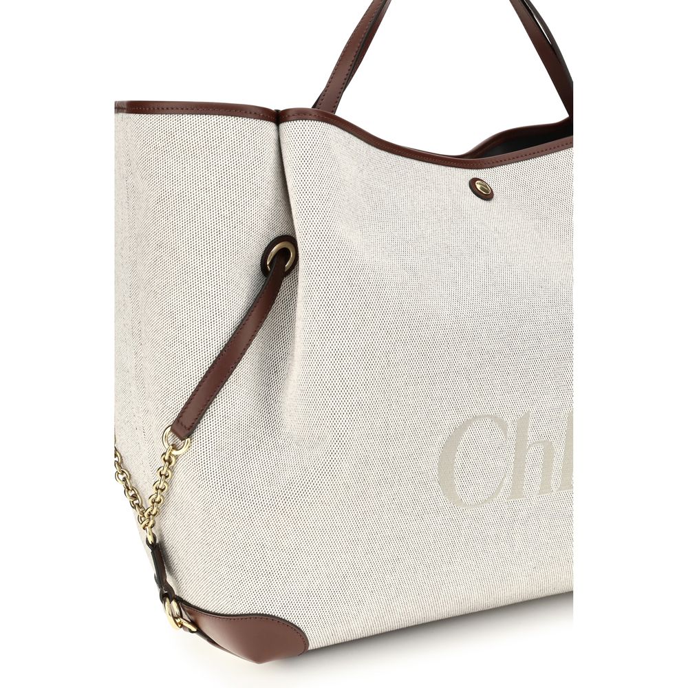 Chloé Clover Large Canvas Tote &amp; Shoulder Bag - Ivory/Beige