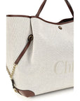 Chloé Clover Large Canvas Tote & Shoulder Bag - Ivory/Beige