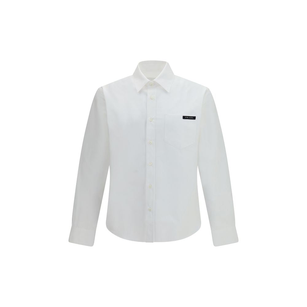 Prada Cotton Logo Patch Shirt - White