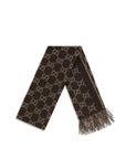 Gucci Cashmere GG Pattern Scarf - Brown