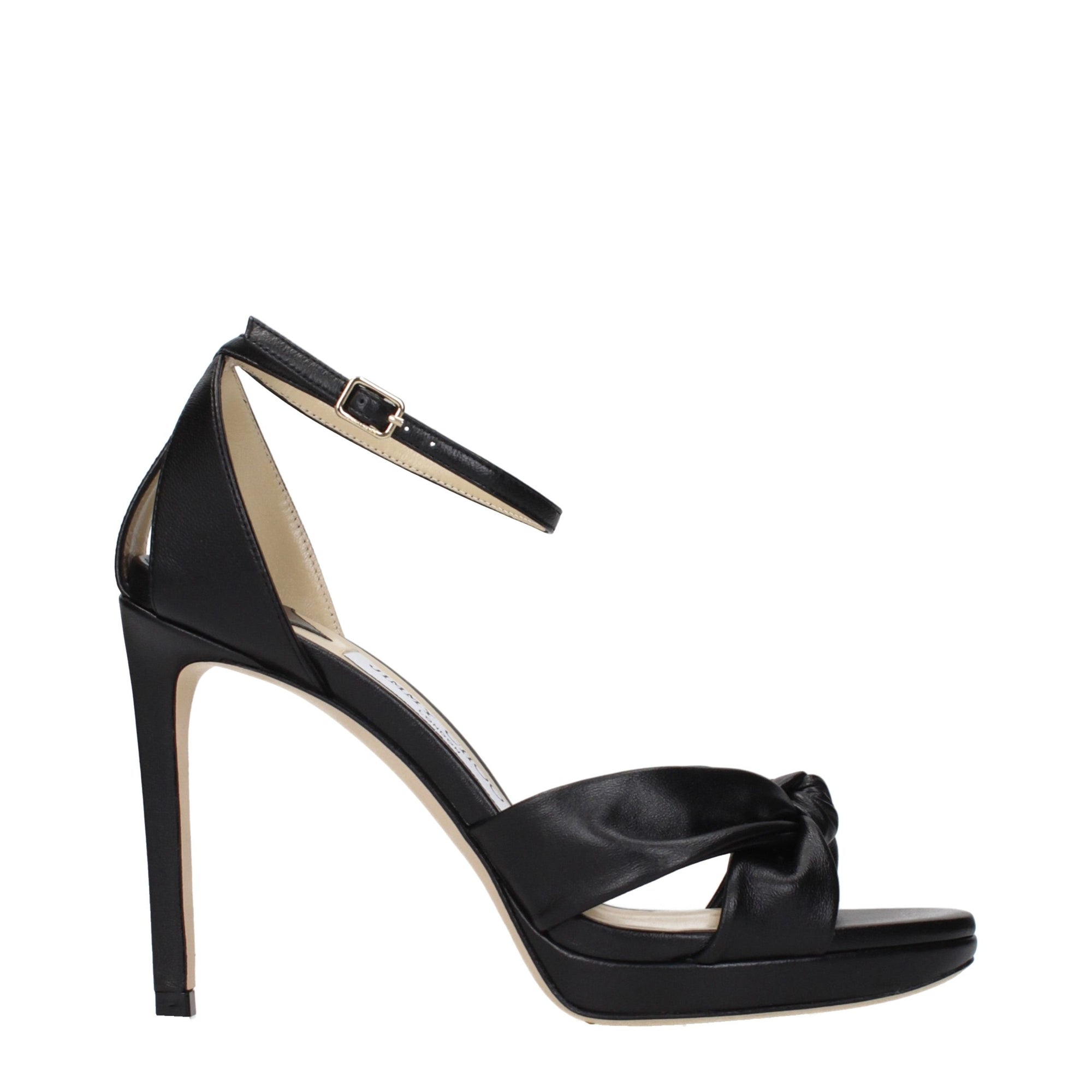 Jimmy Choo Rosie 100 Leather Platform Sandals - Black