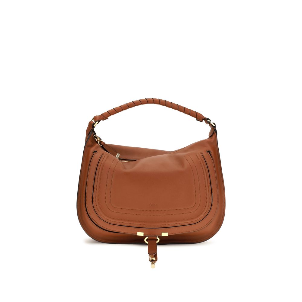 Chloé Leather Marcie Shoulder Bag - Brown
