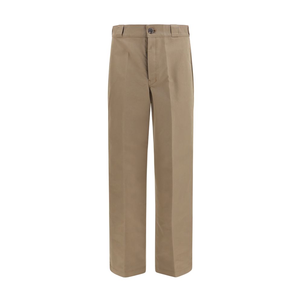 Prada Wide-Leg Tailored Pants - Warm Beige