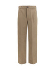 Prada Wide-Leg Tailored Pants - Warm Beige