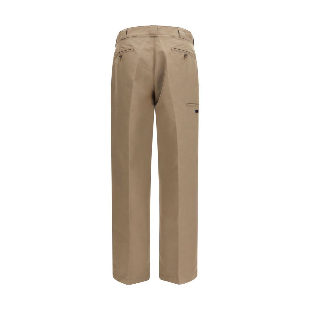 Prada Wide-Leg Tailored Pants - Warm Beige