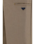 Prada Wide-Leg Tailored Pants - Warm Beige