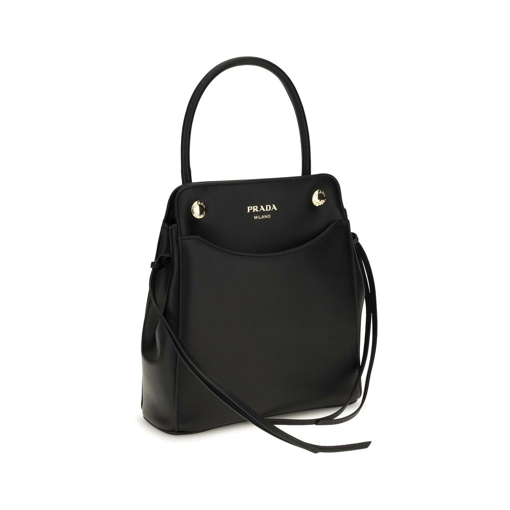 Prada Leather Carry Mini Handbag - Black