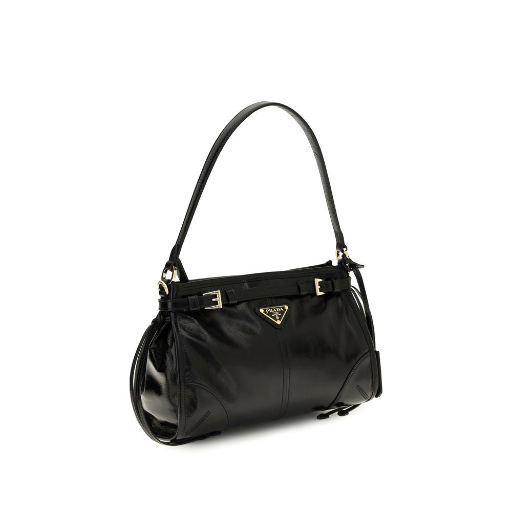Prada Leather Mini Bonnie Hobo Bag - Black