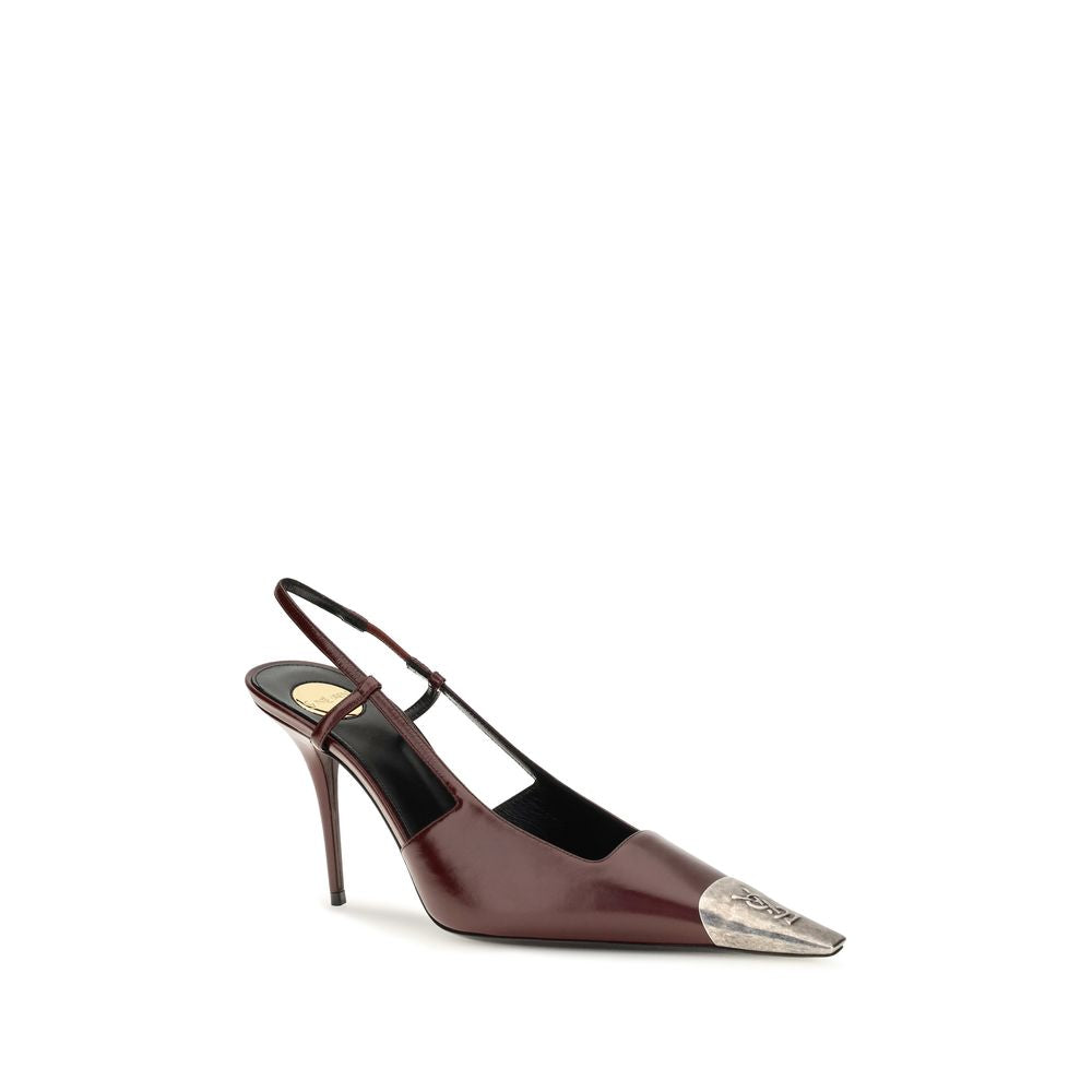 Saint Laurent Jeanne Leather High Heel Pumps - Bordeaux 