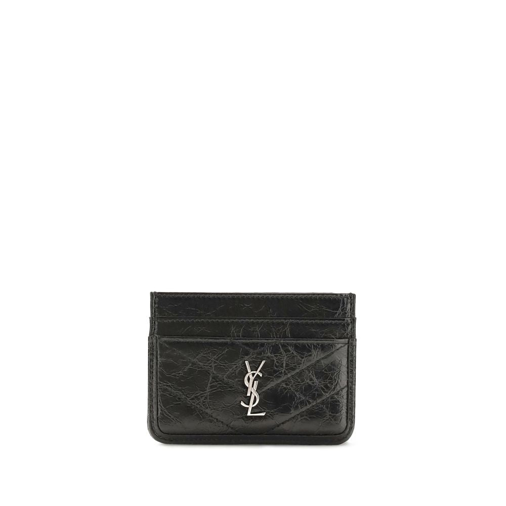 Saint Laurent Leather Niki Card Holder - Black