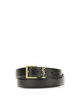 Saint Laurent Leather Box Laque Belt - Black