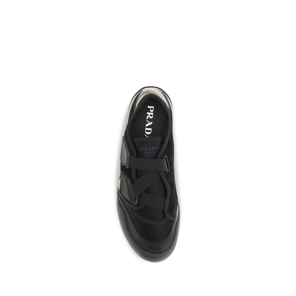 Prada Criss-Cross Low Top Sneakers - Black