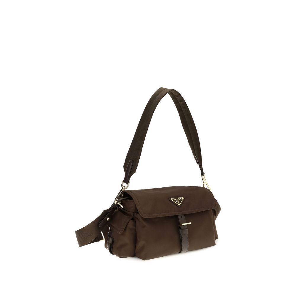 Prada Re-Nylon Pattina Shoulder Bag - Brown