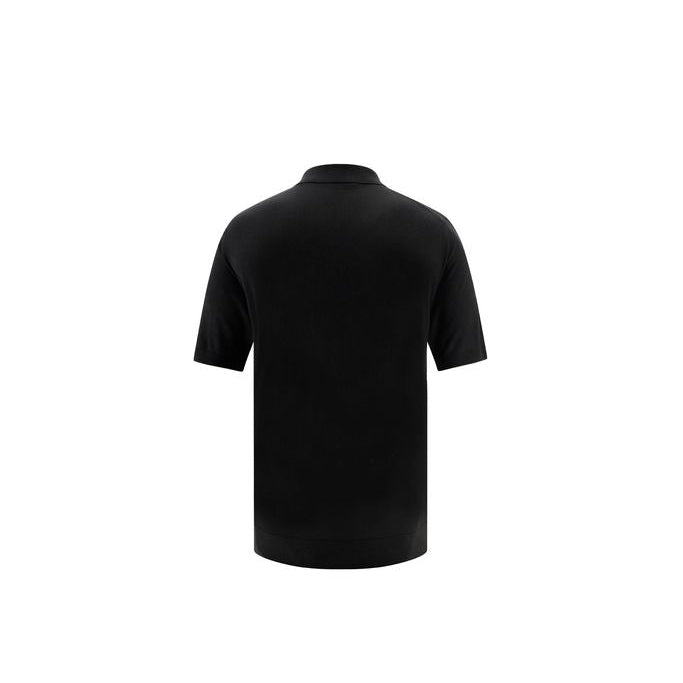 Prada Wool Half-Zip Polo Shirt - Black