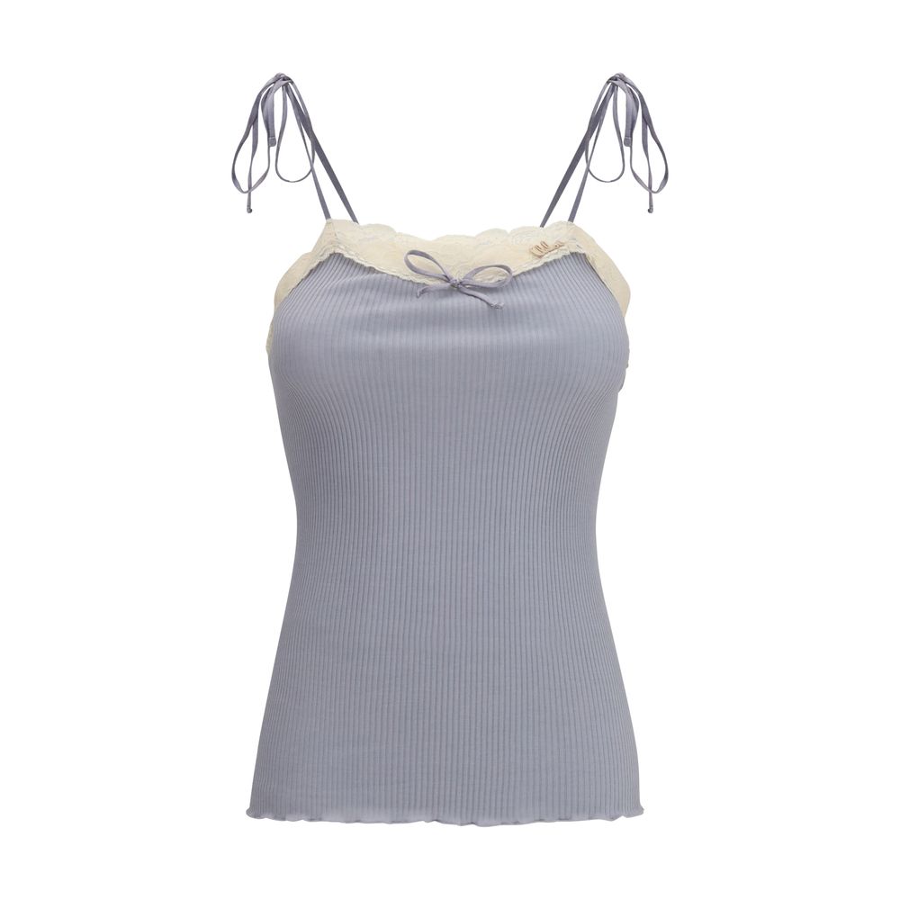 Chloé Cashmere Applique Camisole Top - Blue