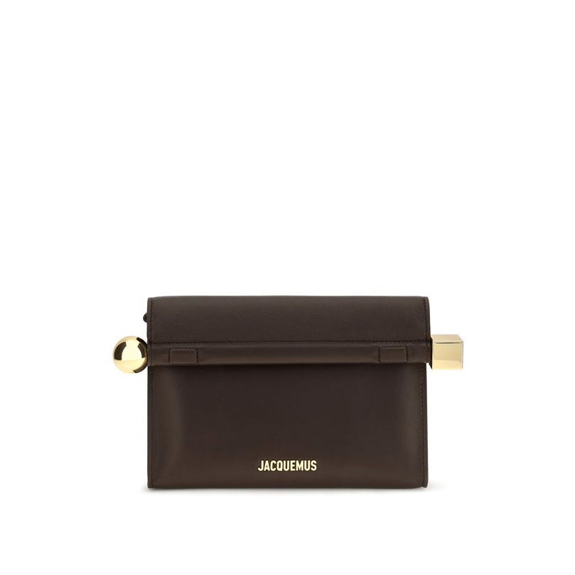Jacquemus Lambskin Leather Rond Carré Bag - Brown