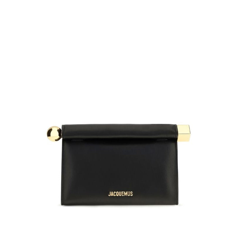 Jacquemus Lambskin Leather Rond Carré Bag - Black