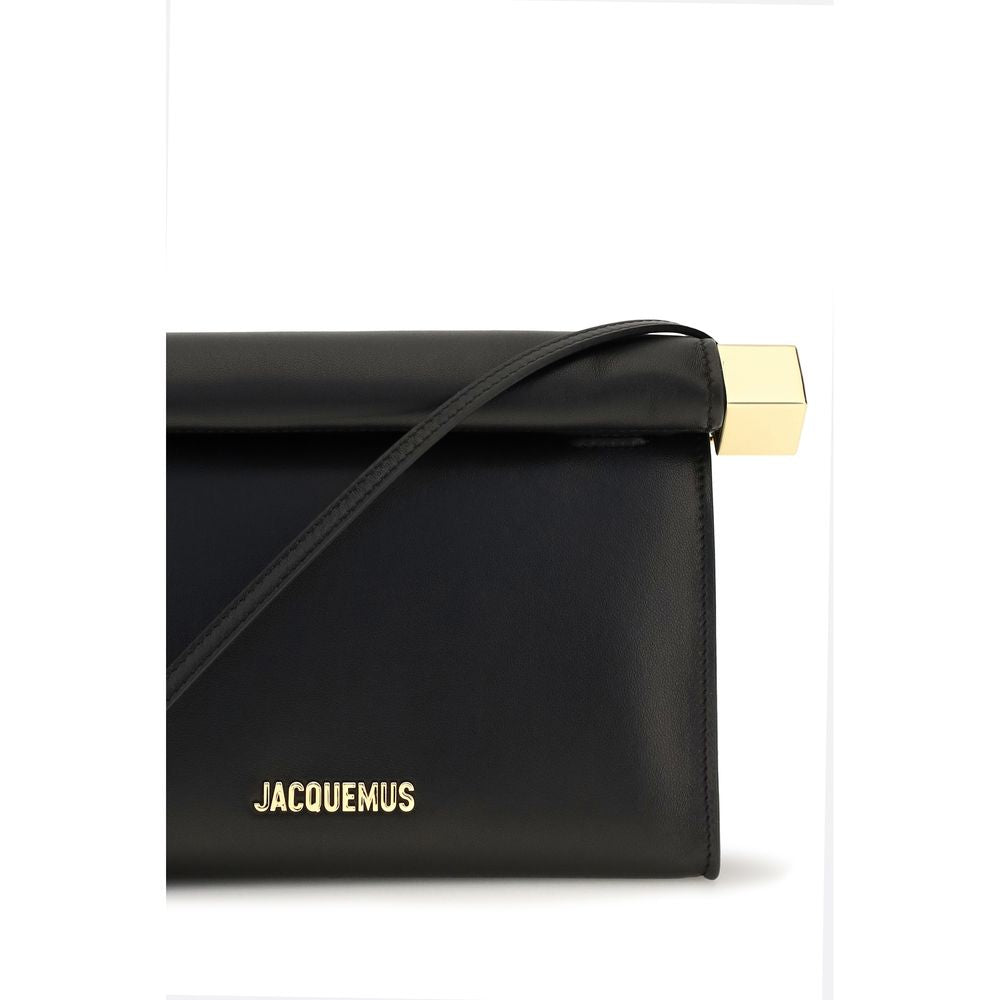 Jacquemus Lambskin Leather Rond Carré Bag - Black