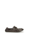 Prada Leather Aged-Effect Lace-Up Shoes - Brown
