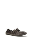 Prada Leather Aged-Effect Lace-Up Shoes - Brown
