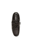 Prada Leather Aged-Effect Lace-Up Shoes - Brown
