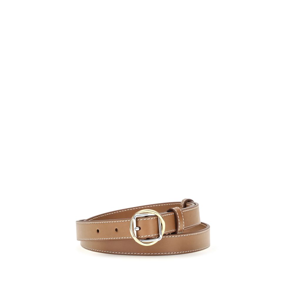 Jacquemus Leather Salon Slim Belt - Beige