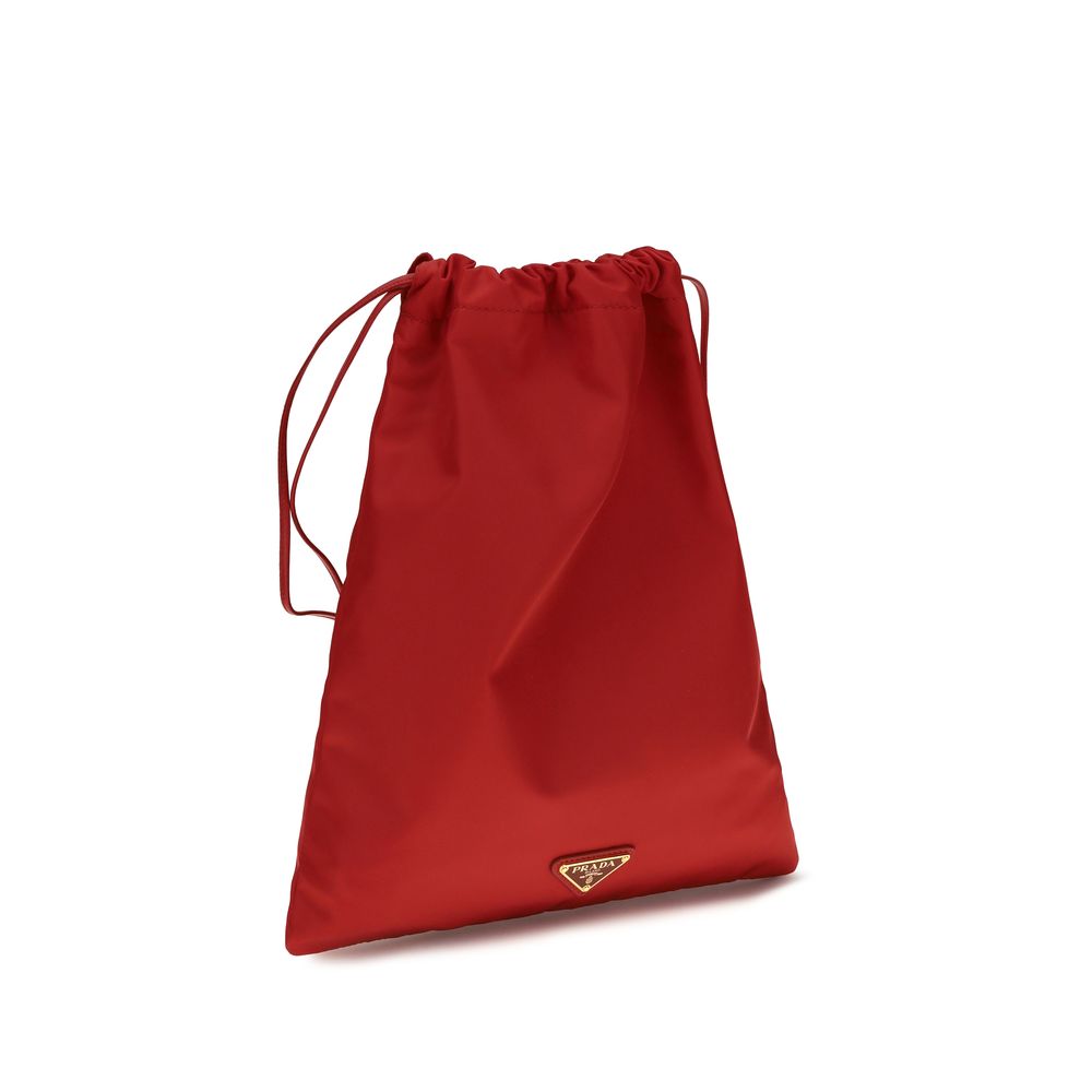 Prada Wish Re-Nylon Pouch Bag - Red