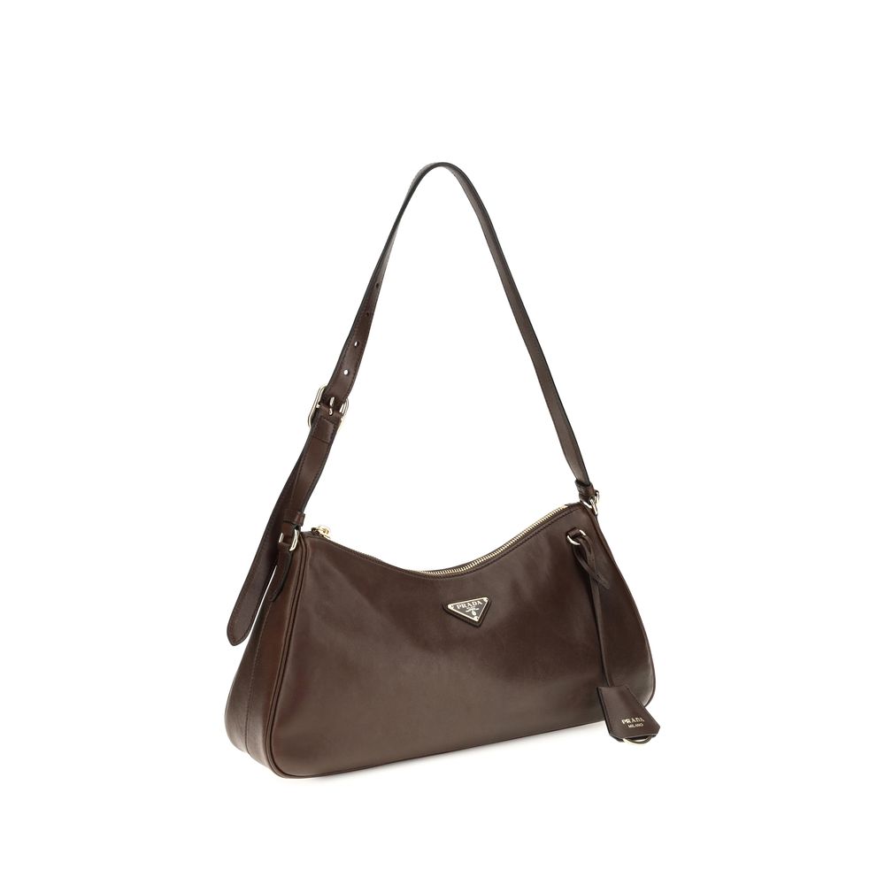 Prada Leather Aimée Shoulder Bag - Brown
