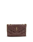 Saint Laurent Quilted Toy Puffer Leather Shoulder Bag - Bordeaux