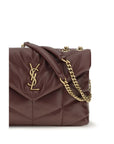 Saint Laurent Quilted Toy Puffer Leather Shoulder Bag - Bordeaux