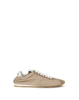 Miu Miu Plume Suede Leather Low Top Sneakers - Beige 