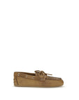 Miu Miu Slip-On Suede Leather Boat Shoes - Warm Beige