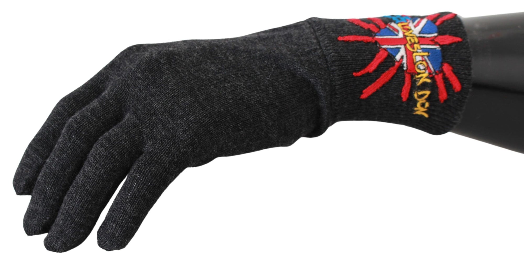 Dolce & Gabbana DGLovesLondon Wool Gloves - Gray/Grey