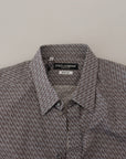 Dolce & Gabbana Gray/Grey Geometric Collar Shirt