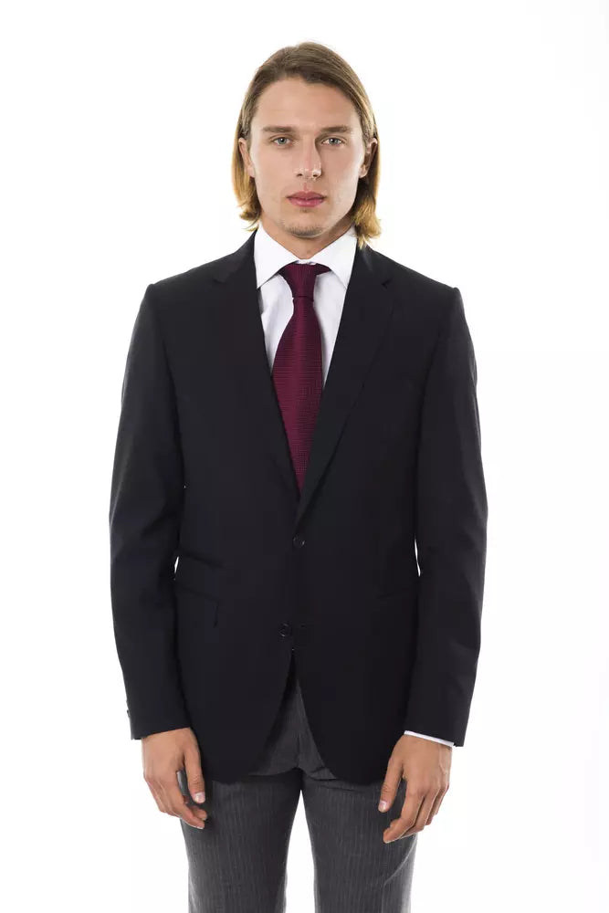 Uominitaliani Wool Suit Blazer - Black
