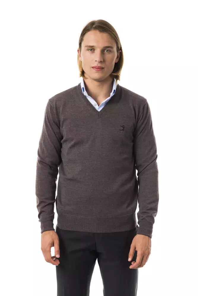 Uominitaliani Merino Wool Sweater - Gray/Grey