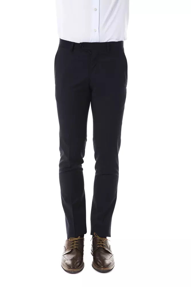 Uominitaliani Wool Suit Pants Super Slim Fit - Charcoal