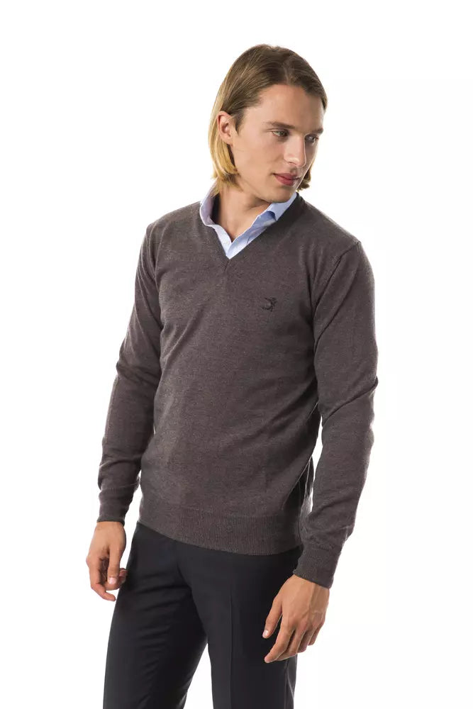 Uominitaliani Merino Wool Sweater - Gray/Grey